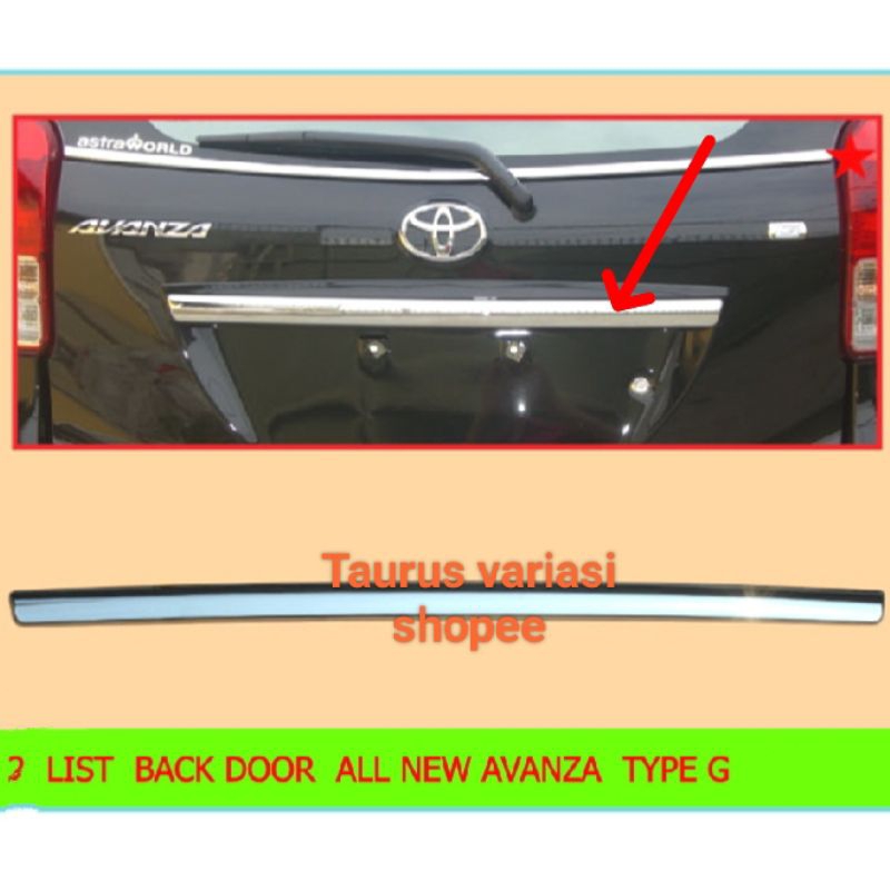 trundlite Lis Pintu Bagasi belakang mobil toyota All new Avanza/Xenia 2012/2013/2014 tipe e g crome 