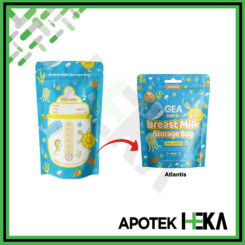 Breast Milk Storage Bag GEA Baby 120 ml - Kantong Asi 120 ml (SEMARANG)