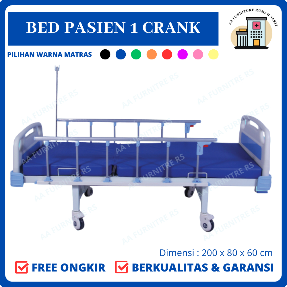 Bed Pasien Abs 1 Crank Tempat Tidur Pasien Abs 1 Crank Bed Pasien Rumah Sakit Bed Ruang Rawat Inap K