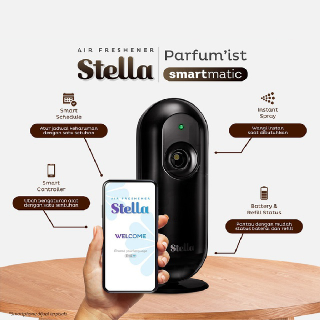 Stella Parfum'ist Smart Matic Device Set Automatic Pengharum Ruangan Otomatis 225 ML