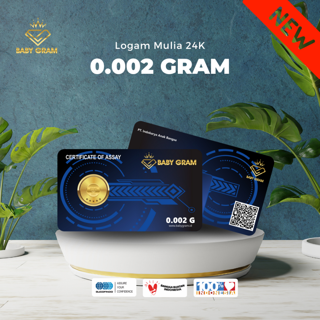 BABY GRAM || Reguler Logam Mulia Emas 0,002gr Murni 24K Bersertifikat