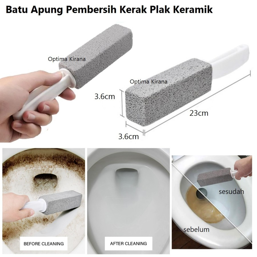 Batu Apung Pumice Stone Brush Gosok Kerak Plak Keramik Dapur Toilet WC