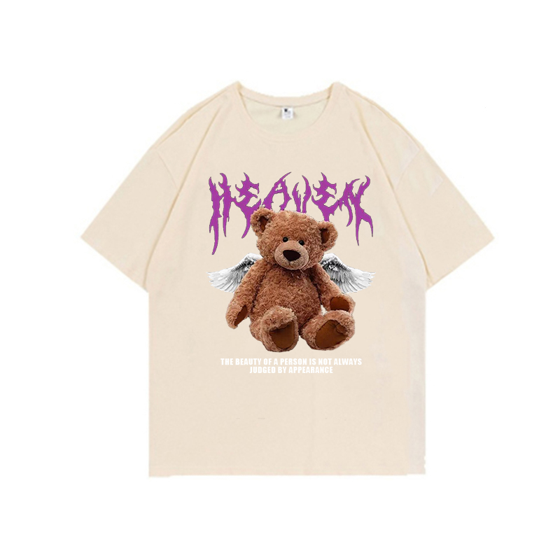 Kaos Atasan Wanita Lengan Pendek Oversize Bear Printed T-shirt Baju Wanita Kekinian Korean Style 001