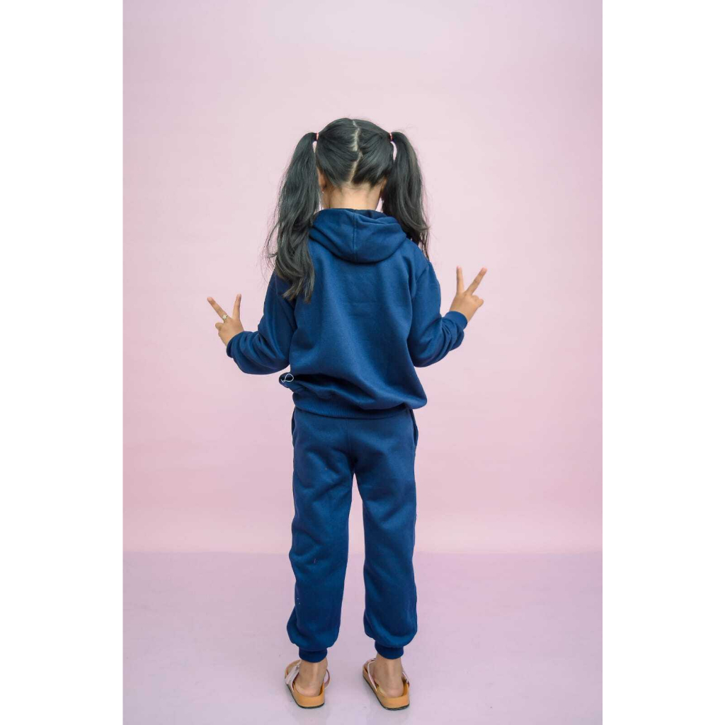 sweater hoody anak pria wanita stelan baju+celana M (2 SAMPAI 3 THN) L (4 SAMPAI 5 THN) XL (6 SAMPAI 7 THN)  bahan pliss grad a baju santai olah raga dan tidur cod bayar di tempat