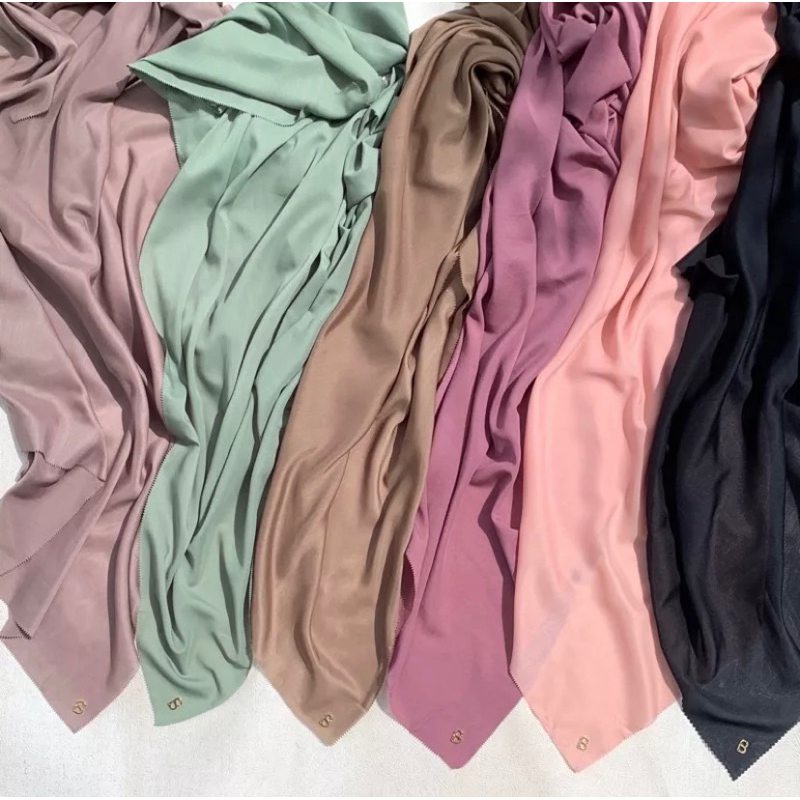 Jilbab kerudung segi empat polos Denay/FH/Oslo jilbab +PIN BUTTONSCARVES B