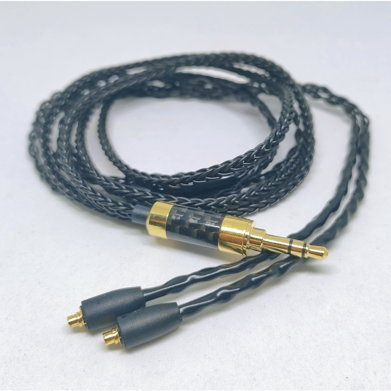 High End 8 Braid MMCX Pin Crystal Copper Silver Plated Upgrade Cable