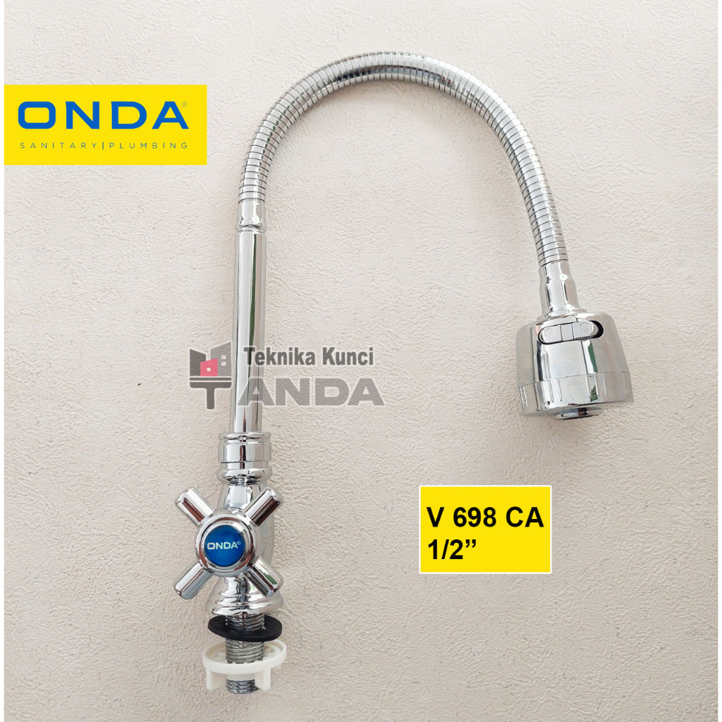 Kran ONDA cuci piring flexible V 698 CA 1/2" - Kran Angsa ONDA drat Bawah - Kran Bak cuci piring OND