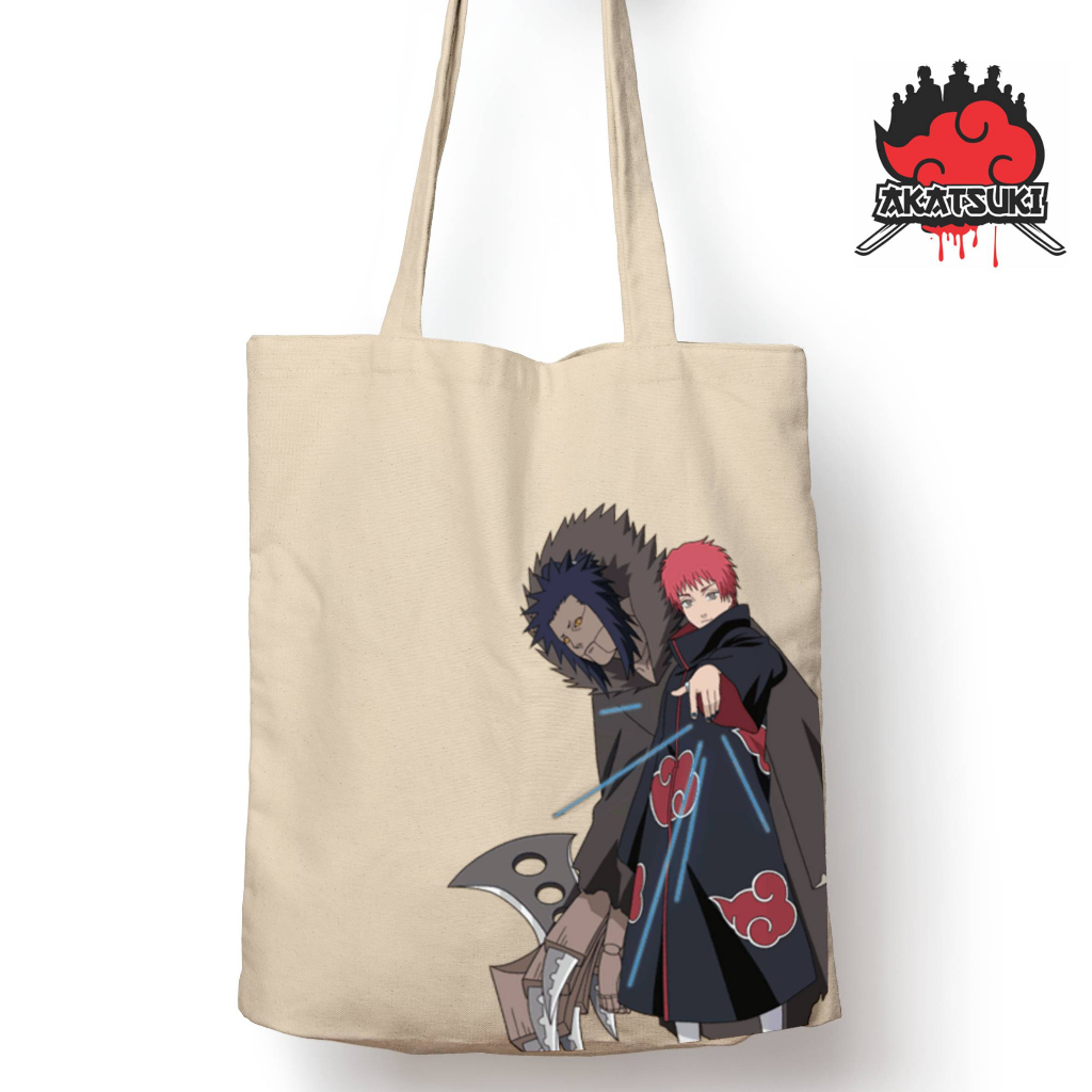 Totebag Anime naruto akatsuki series deidara tote bag premium Totebag zipper totebag velcro Termurah