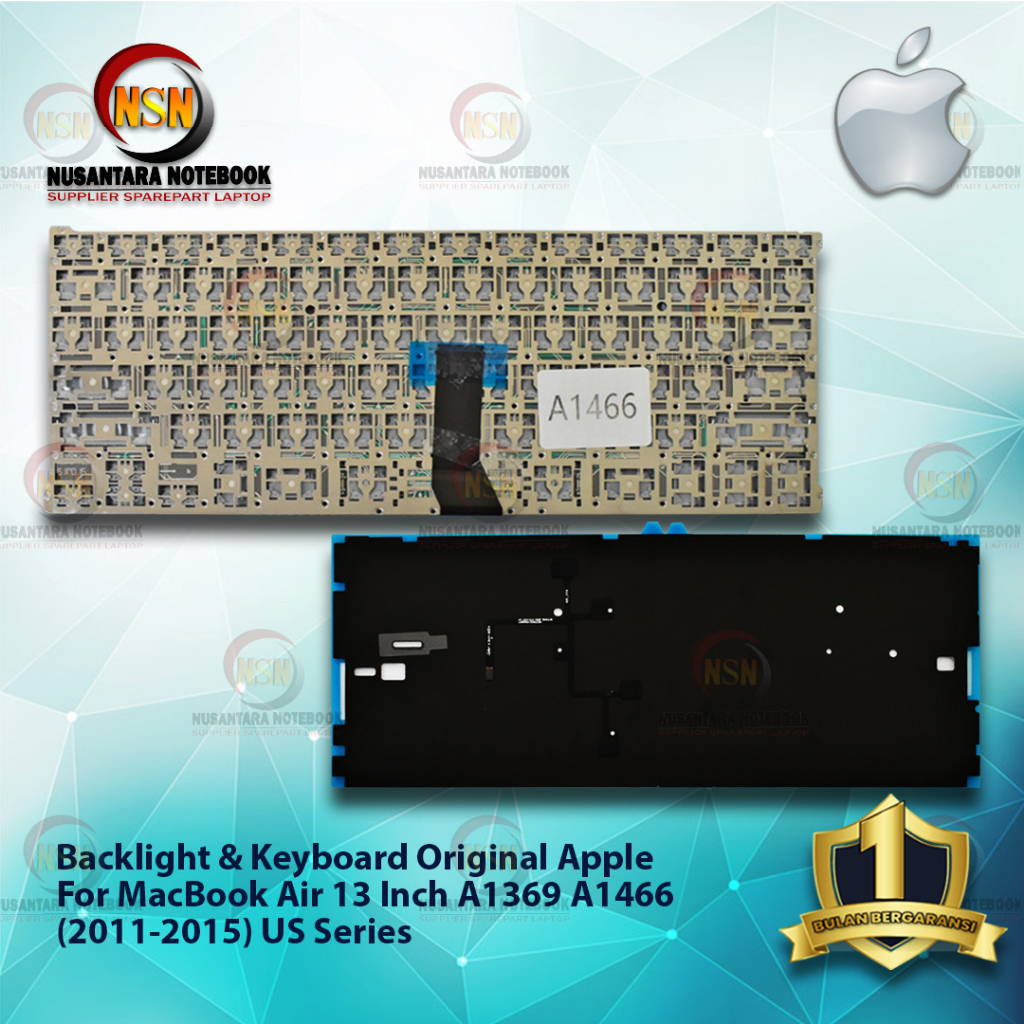 Keyboard + Backlight Apple MacBook Air 13&quot; A1369 A1466 (Mid 2011 - Early2015) US Series