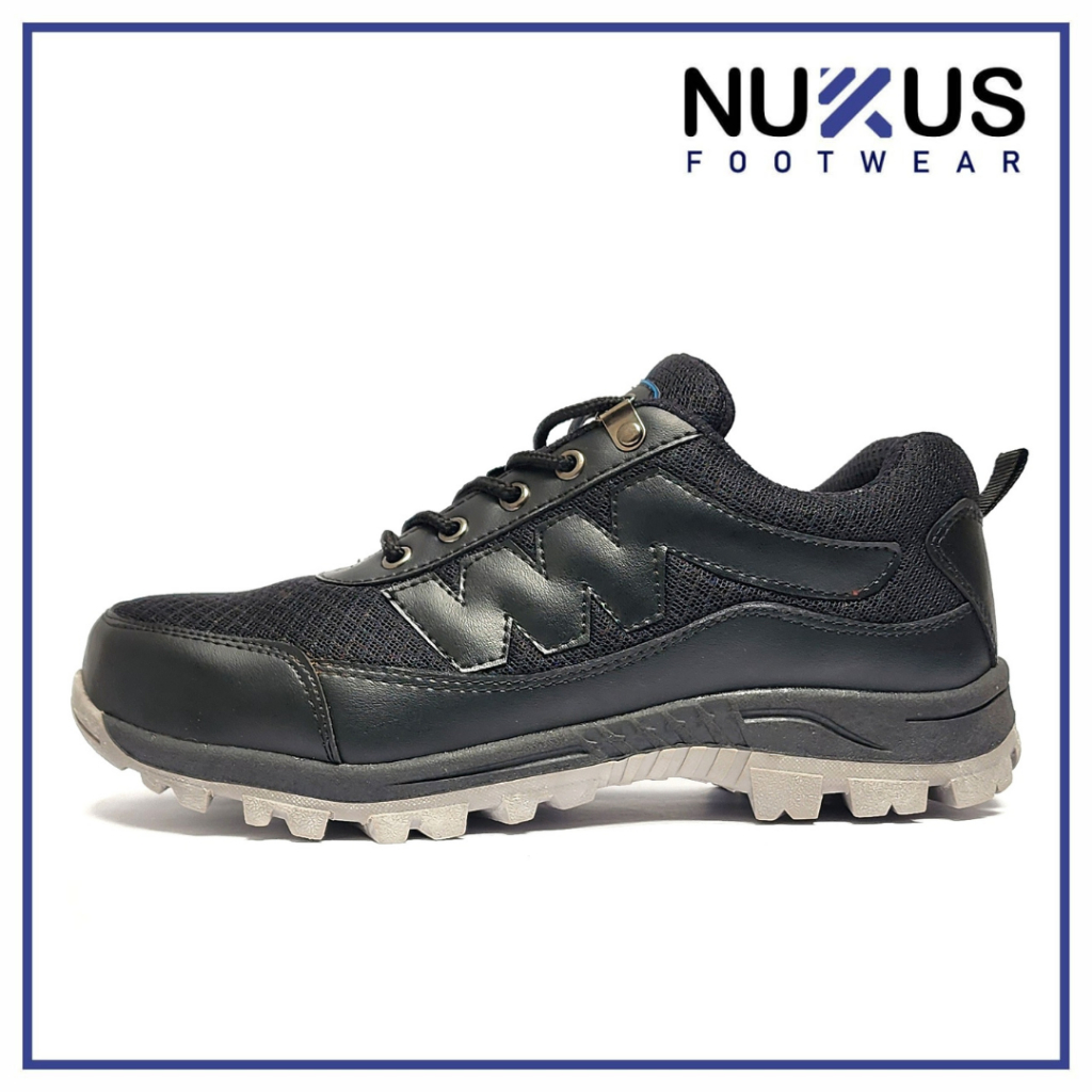 Nukus Sepatu Safety Casual Ujung Besi Tali Pendek Hitam - SFM P