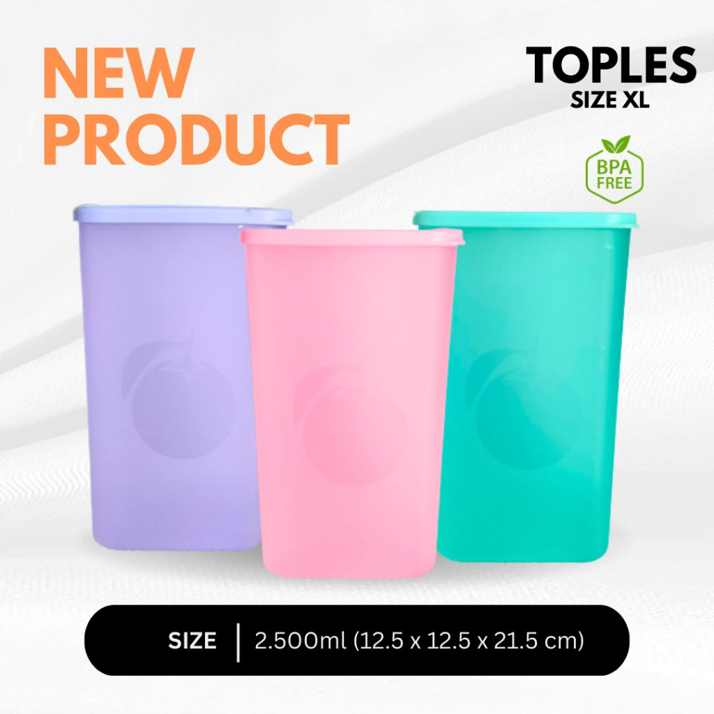 (DL) Toples Plastik Ukuran XL / L / M / S / Toples Serbaguna Harga 1 Pcs / toples Kue, Krupuk dll