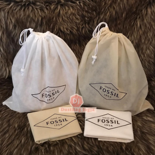 Promo DB FOSSIL NEW ukuran XL50X45 DustBag Tas Serut Sarung Cover Dust Bag - Putih Termurah