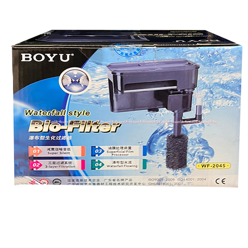 Boyu Waterfall Style Bio-Filter WF-2045 Penyaring Aquarium Untuk Airterjun Di Akuarium Boy Yu Filter Wf 2045