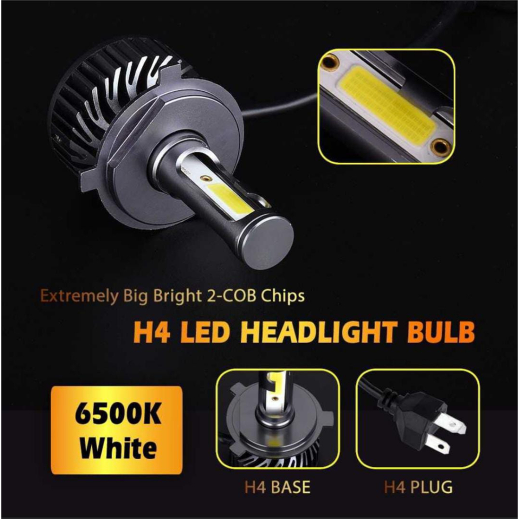 *BISA COD* Lampu Mobil Original Headlight Car Fog Bulb LED COB H4 72W 7600 Lumes - Lampu Mobil H4 Inomotiv