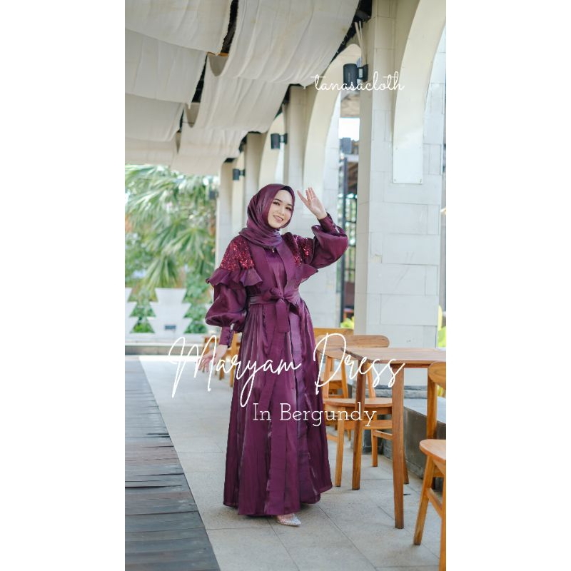 Maryam Set | Abaya Shimmer Dress Pesta