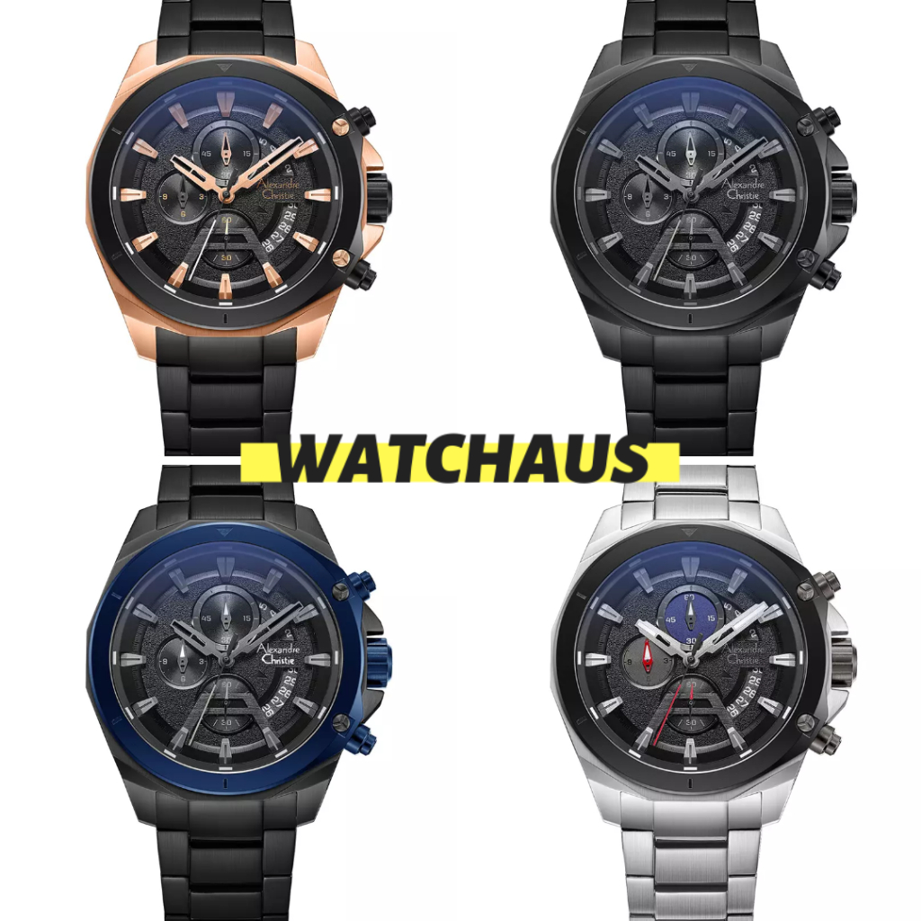 JAM TANGAN PRIA ALEXANDRE CHRISTIE AC6651 AC 6651 MCB CHRONOGRAPH STAINLESS STRAP