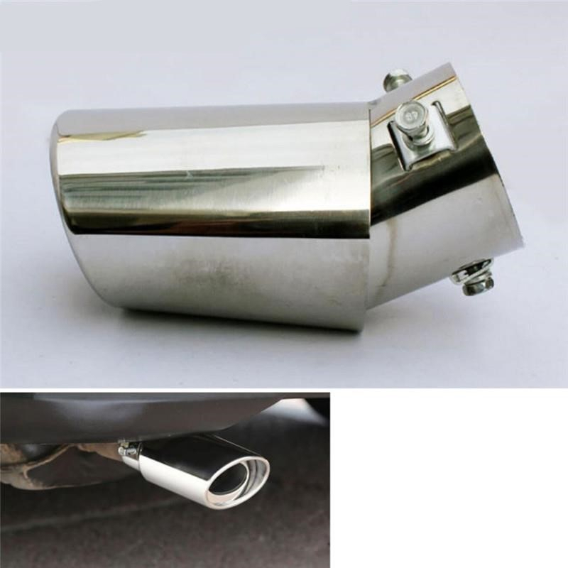 Ujung Knalpot Muffler Exhaust Tip Tailpipe Curved Shape - ELG-10 - Silver