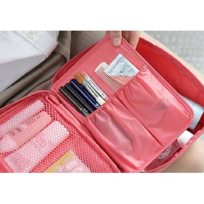 Monopoly Travel Bag Tas Kosmetik Korea POLOS Korean / Tas Make Up Korea / Tas Make Up Toiletries Bag Pouch Travelling Organizer