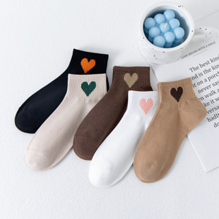 GO!KK1124 Kaos Kaki Pendek Wanita Motif Love Fashion Korean Semata Kaki Socks Import Ankle