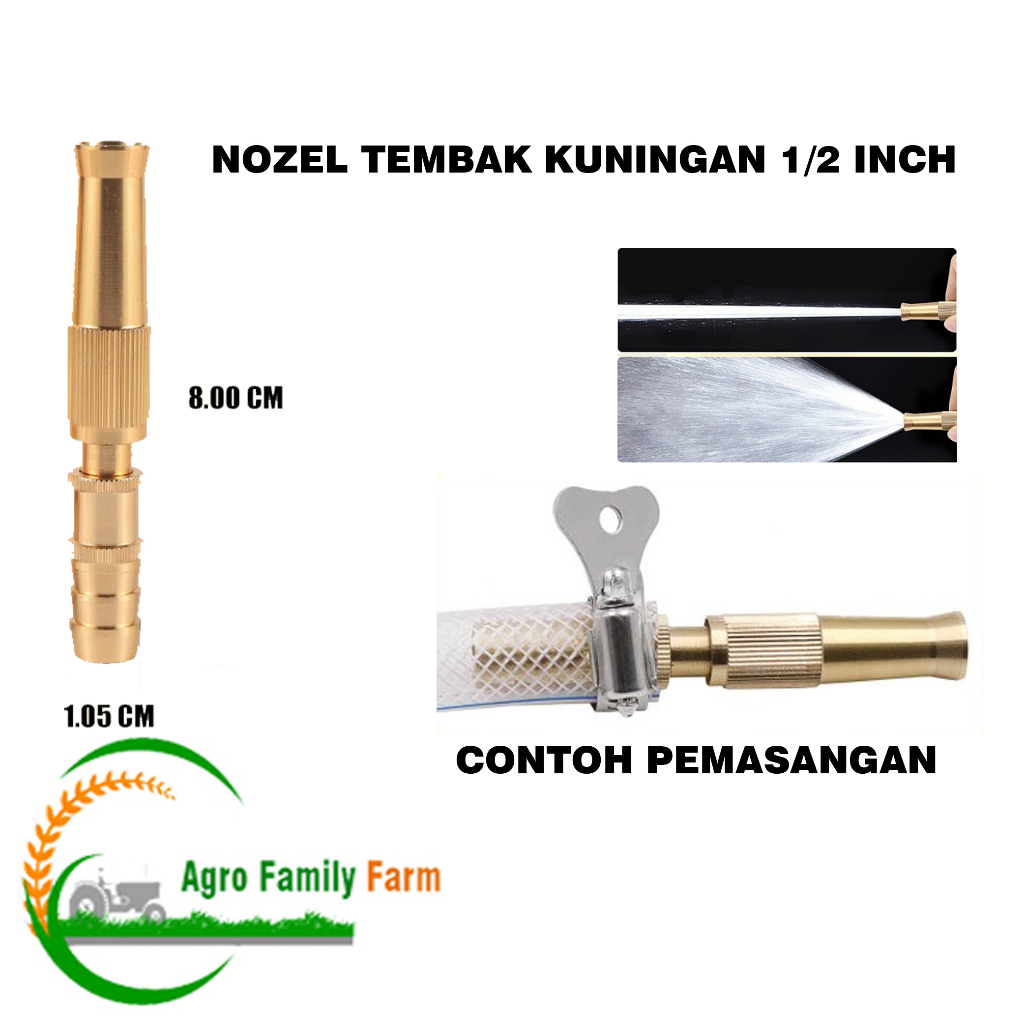 Kepala Selang Semprotan Air Kuningan Lurus