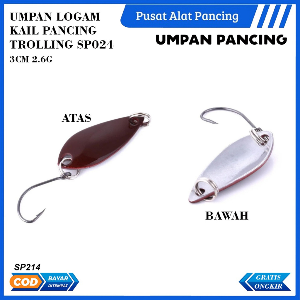 Umpan Pancing Mini SP214 3CM 3G Sendok Umpan Logam Warna-warni Spinnerbsit Ikan Kecil Ikan Tunggal Kait Jig Stream Trout Es Musim