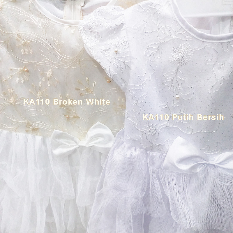 Baju Putih Anak 4 5 Tahun Dress Aqiqah Akikah Baptis Bayi 1 Tahun Newborn Gaun Baby Putih Bersih Bahan Tile Tulle Terlaris KA110 KA108