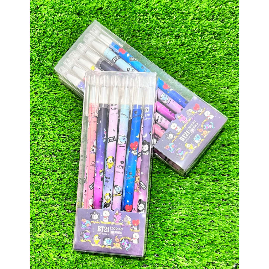 

PULPEN / PENSIL / BALL PEN KARAKTER ZODIAK BT21 BTS - MIX 12PCS - BISA DIHAPUS
