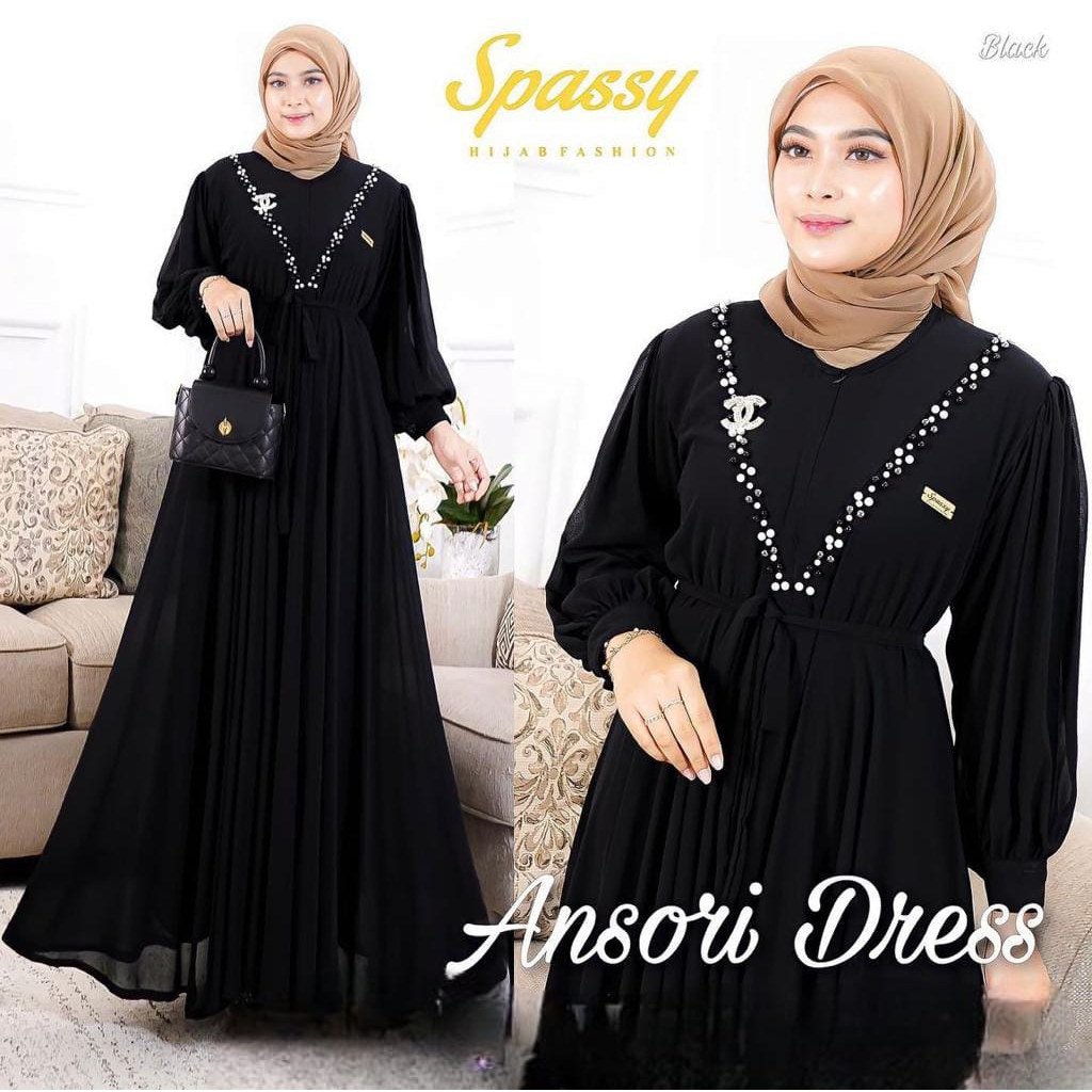 LANGSUNG KIRIM GAMIS BIG SIZE  BB[ 90-120 KG] Gamis Wanita Kekinian Busui Friendly Gaun Pesta Muslimah Ceruty Babydoll Aksen Mutiara Baju Wanita FREE BROSS