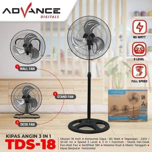 Advance TDS-18 Kipas Angin 18 Inch Multifungsi 3 in 1 [TERMURAH]