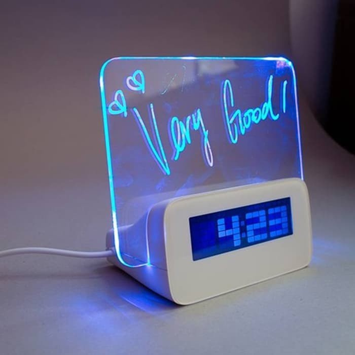 Jam Meja Led Digital Alarm Memo Board Digital Table Clock Memo Board LED