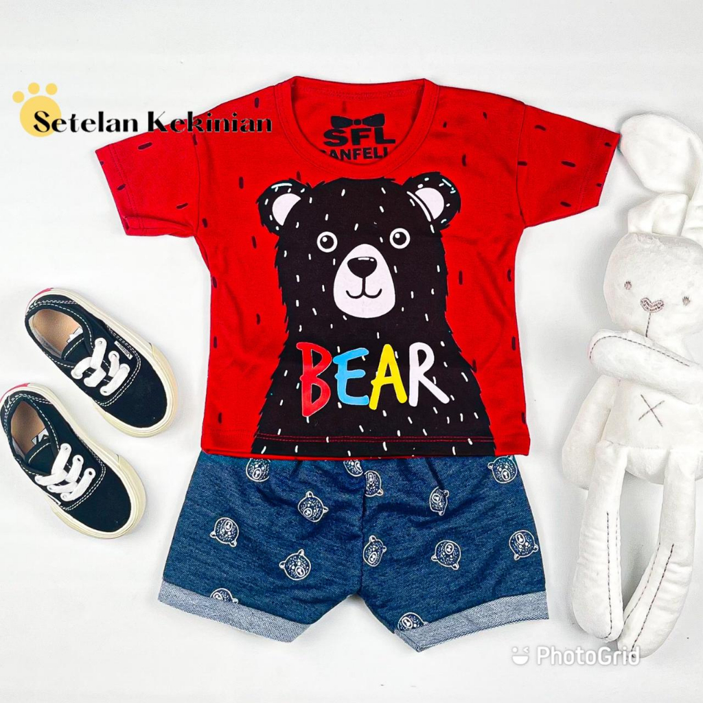 [SERIES MERAH] Set Anak Laki Laki 0-12bulan Kaos Merah Setelan Cowok Newborn Set Kado Akikah Murah Katun Adem