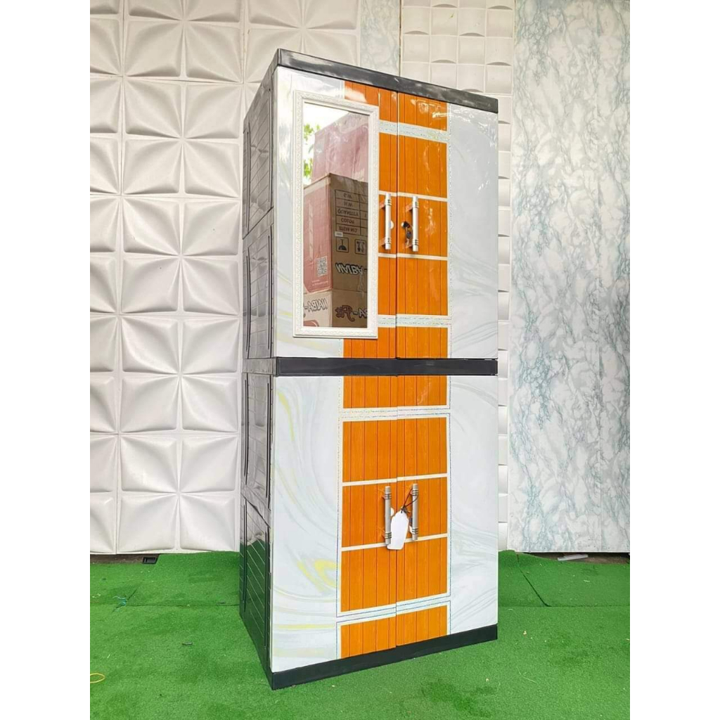 Lemari jumbo kaca Naiba/lemari pakaian kaca/lemari plastik kaca