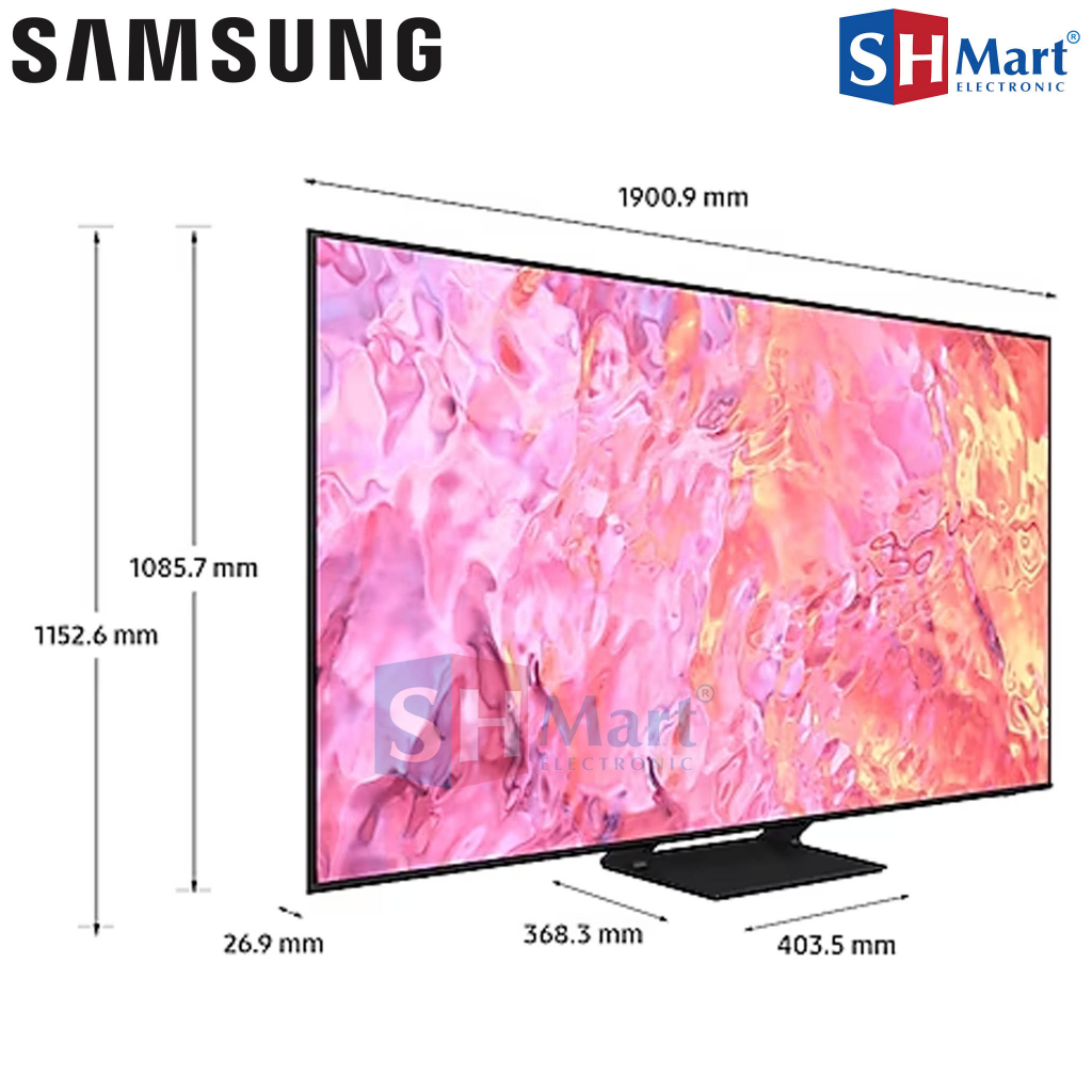 QLED SAMSUNG SMART TV 85 INCH 85Q60C DUAL LED UHD 4K QA85Q60CAKXXD NEW 2023 GARANSI RESMI