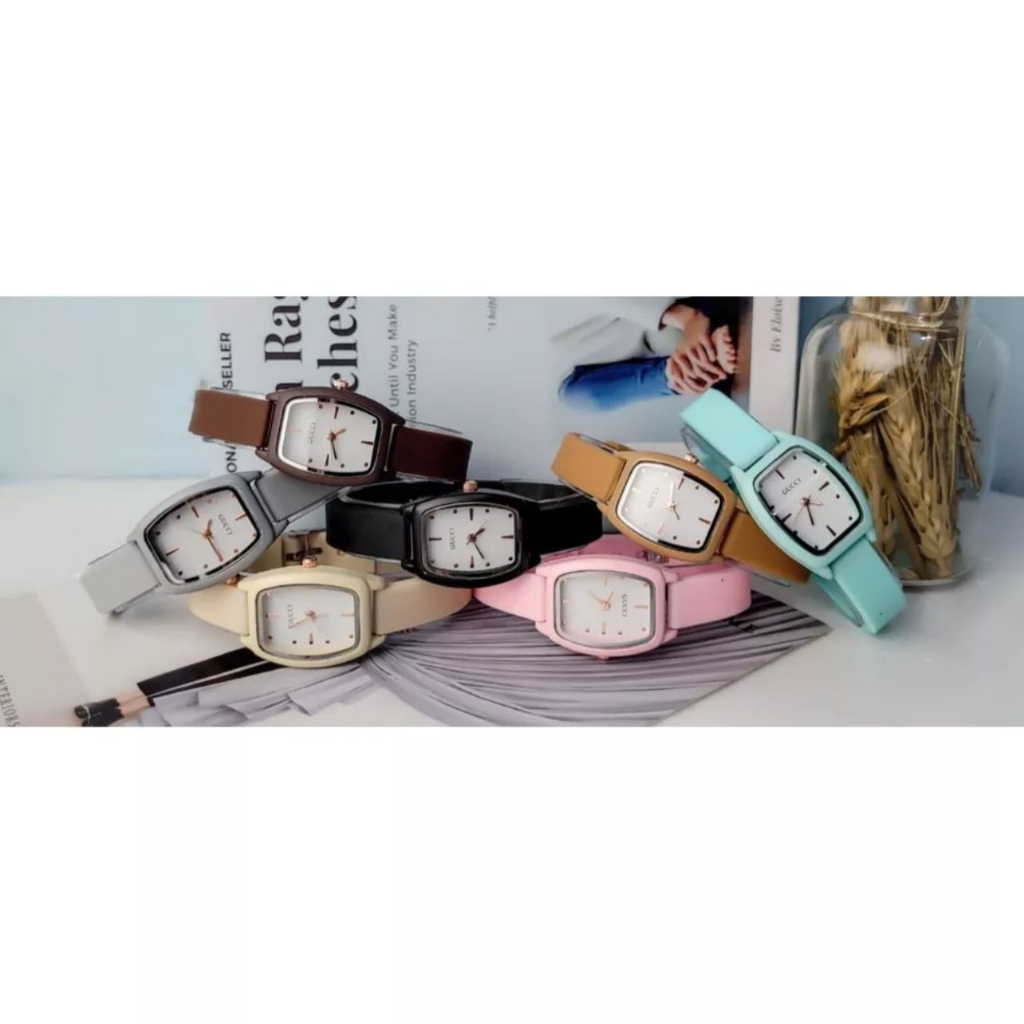 (SS)  Jam Tangan Quartz Strap  Analog Casual  Wanita &amp; Pria  Korean Fashion Strap Rubber GC-075