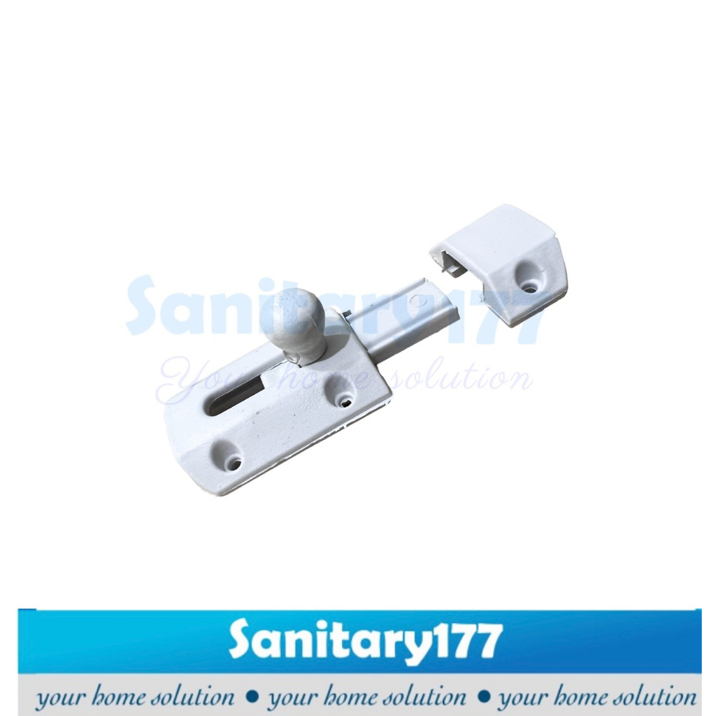 Grendel pintu murah 2 inch Plastik PUTIH - grendel PVC slot pintu selot slop selop kunci mumer plastic