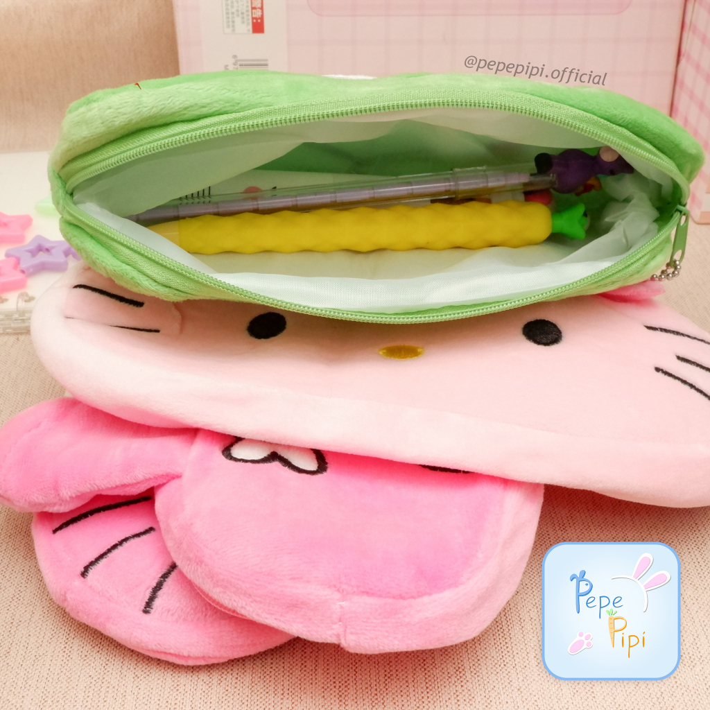 Kotak Pensil Plushy Sanrio Tempat Pensil Wadah Pensil Kostak Pouch makeup Kosmetik