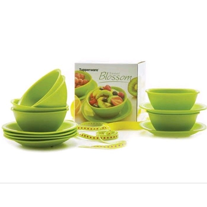 TUPPERWARE Sweet Blossom SET (12 pcs) // Set Dessert Bowl (6 pcs) dan Dessert Dish (6 pcs) Mangkuk W