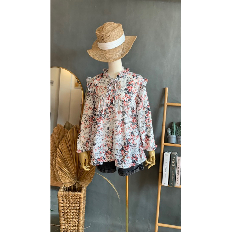 Rosalie Blouse | Blouse Rufle Ceruty Premium|