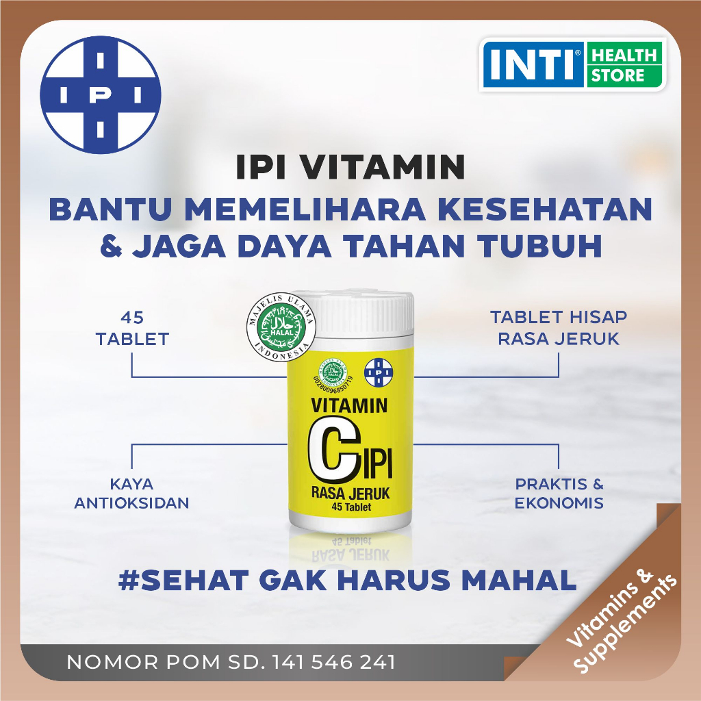 IPI | Vitamin Tablet Hisap Isi 45 | Vitamin A / B / B12 / B1 / C / D3