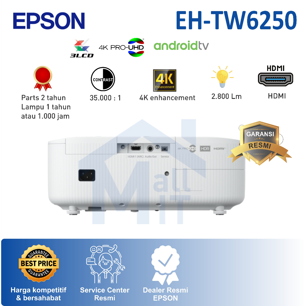 ( Packing Kayu ) PROYEKTOR EPSON TW6250 EH-TW6250 4K ENHANCEMENT HOME Pengganti TW5825