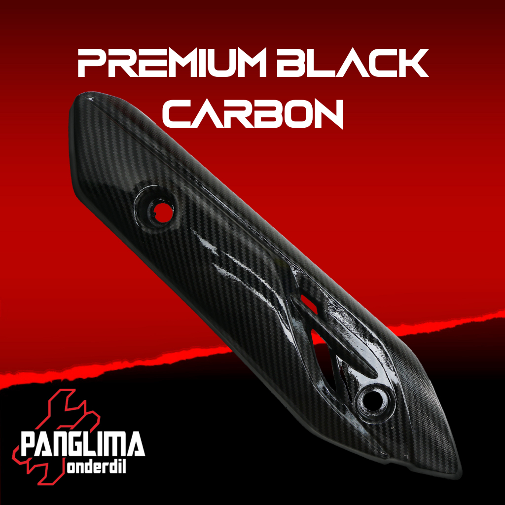 Pelindung Knalpot Hitam Premium Carbon Honda Vario 110 FI 2014 LED Cover Tutup-Penutup-Tameng Kenalpot-Muffler-Exhaust Black Karbon