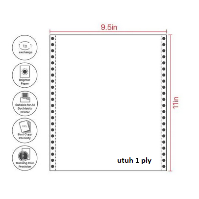 

Kertas Komputer Continuous Form Tanpa Potong / UTUH (CF K1 KWARTO - 9,5 inc x 11 inc)
