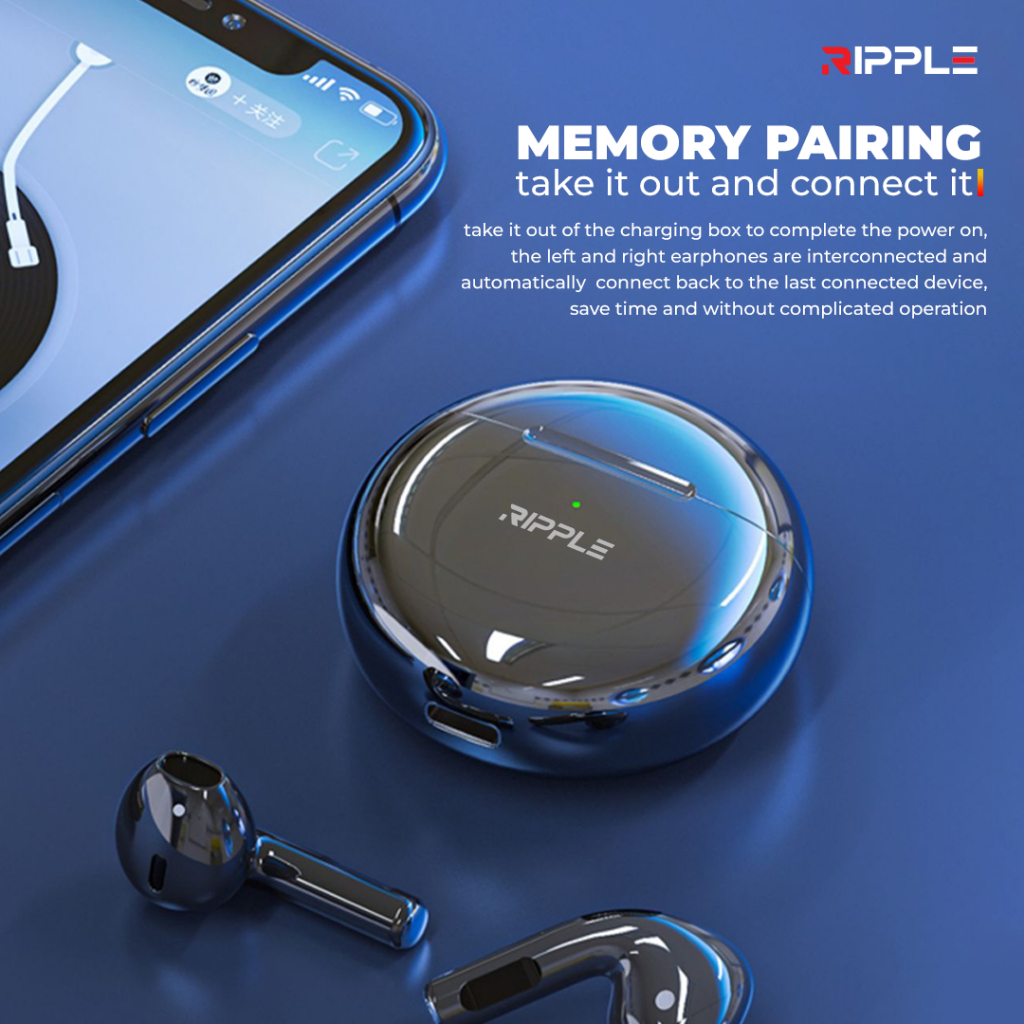 (Flash Sale) Ripple Rippods Motion TWS Headset Bluetooth Earphone Mini Earbuds Handsfree