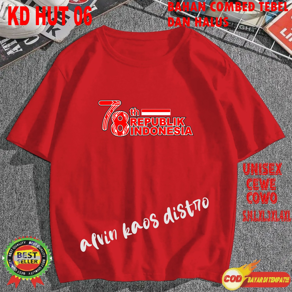 Beli 10 Pc Gratis 1 Pc Hut RI 78 Kaos Terlaris 17 Agustus 1945 78 Kemerdekaan Indonesia Kaos Merah Putih Hitam Kaos Cewek Cowok Anak5