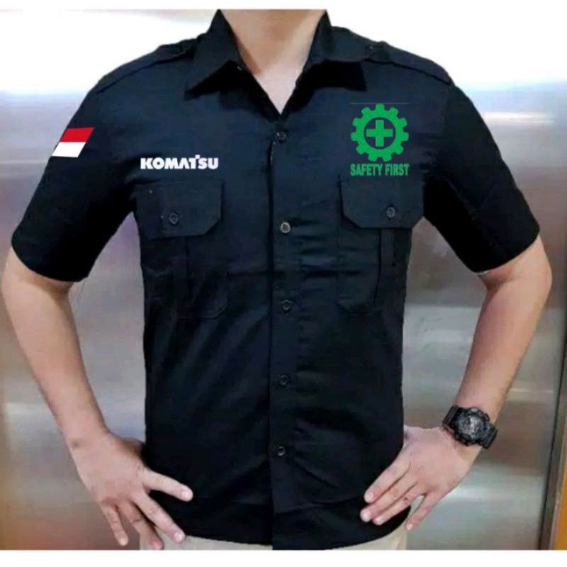 KEMEJA KOMATSU BORDIR || SERAGAM KOMATSU BORDIR || BAJU KOMATSU BORDIR