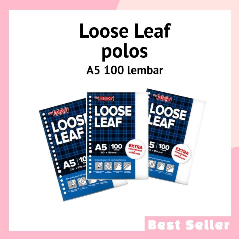 

Loose Leaf Big Boss A5 100 Polos 1 Pack Isi 100 Lembar