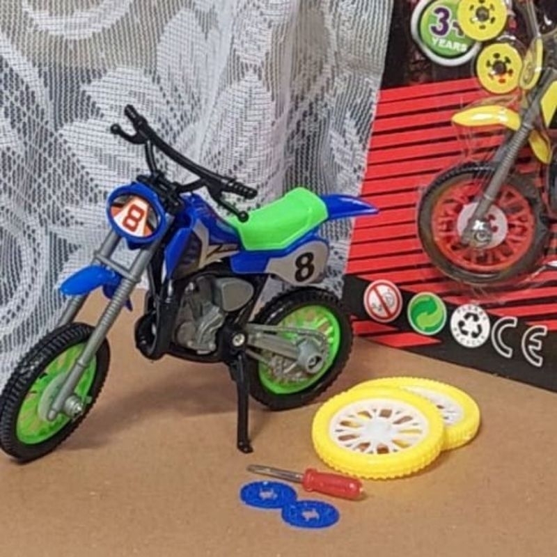 MAINAN ANAK MURAH MOTOR TRAIL LENGKAP BONUS 2 RODA MAINAN ANAK MOTOR CROSS MINI STAR RIDER