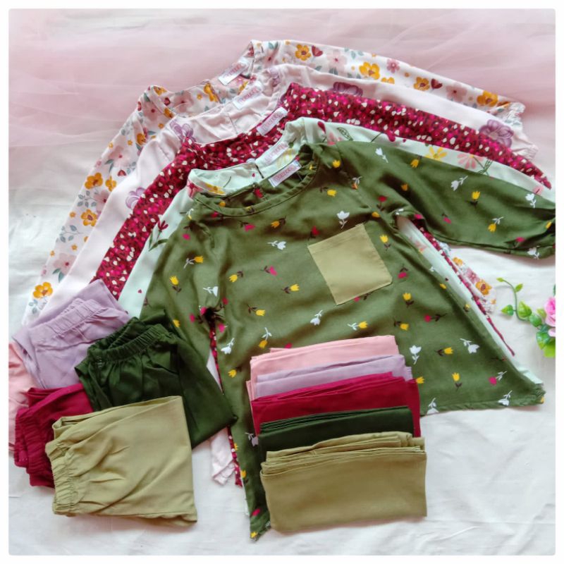 set AZZAHRA 3in1 atasan+celana+pastan