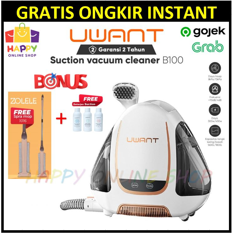 UWANT B100 Suction Vacuum Cleaner Mesin Pembersih Kain Multifungsi Karpet Fabric Sofa Dan Kasur