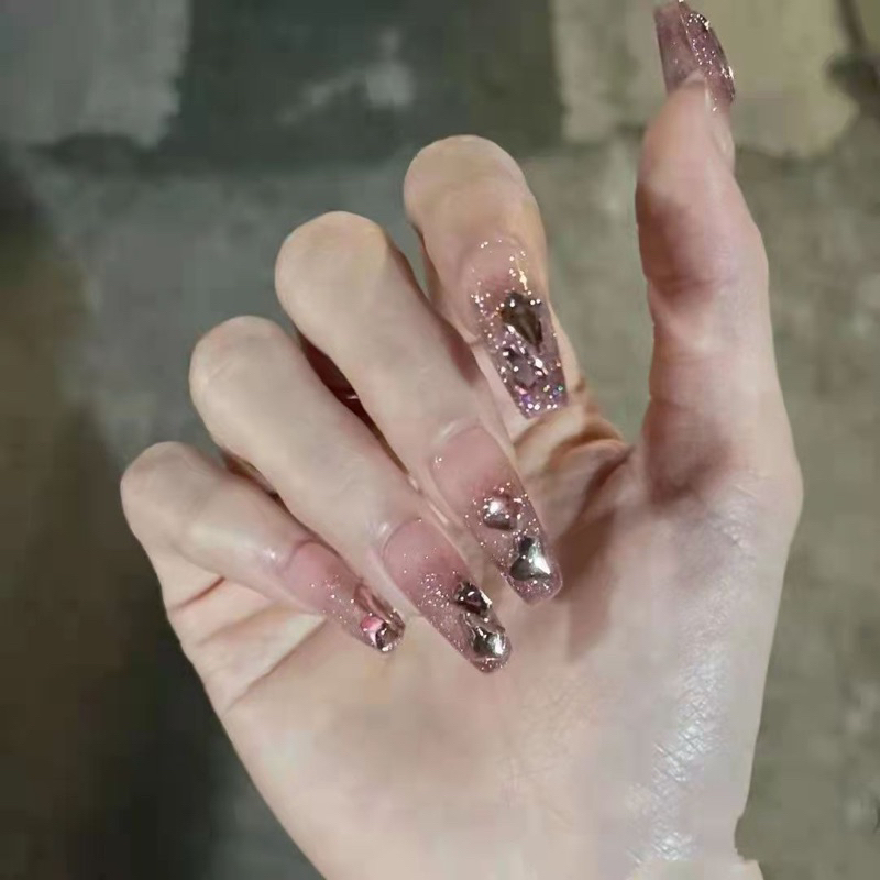 Kuku Palsu 【B91，lem cair】Nikah kuku Wedding False Nailart Pengantin Tangan